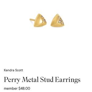 Kendra Scott Perry Metal Stud Earrings NWOT